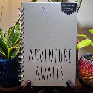 Rae Dunn Gray Spiral Notebook - Adventure Awaits